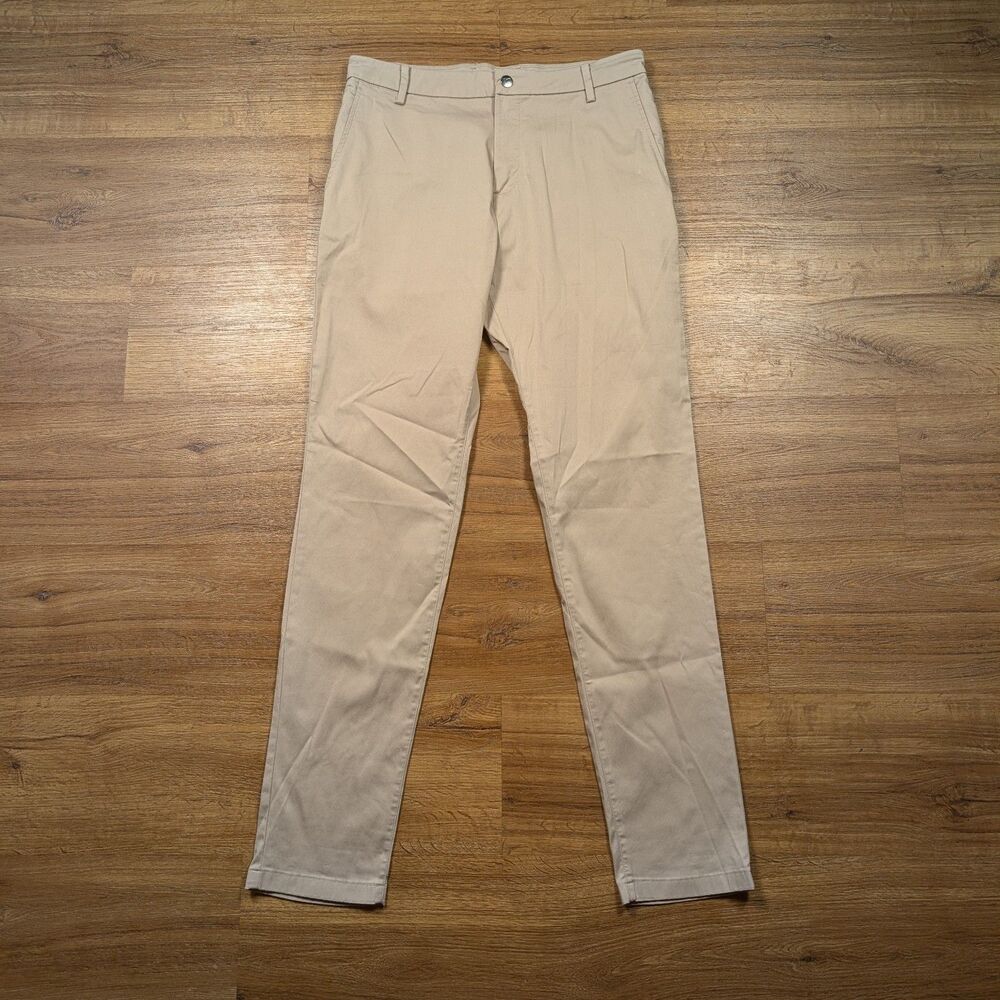 Birddogs Pants Mens 32x34 Beige Slim Fit Stretch Chino Golf Unlined Performance